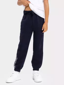 Брюки для мальчиков джоггеры темно-синие с печатью