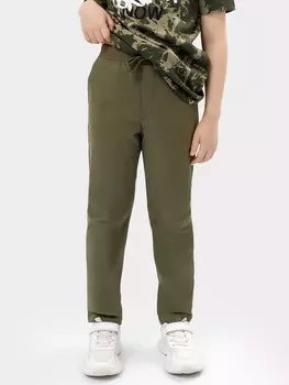 Брюки для мальчиков прямые в темно-зеленом цвете