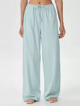 Брюки домашние женские голубые в полоску