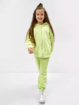 Брюки-джоггеры для девочек в бледно-лаймовом цвете
