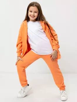 Брюки-джоггеры для девочек в персиковом цвете
