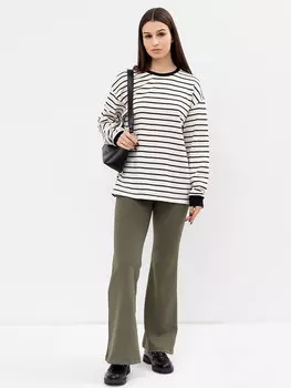 Брюки клеш женские в зеленом цвете