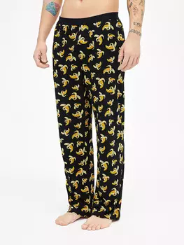 Брюки мужские черные с принтом