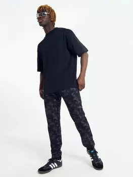 Брюки мужские черные в технике тай-дай