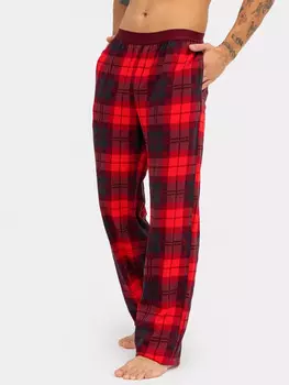 Брюки мужские домашние в красную клетку