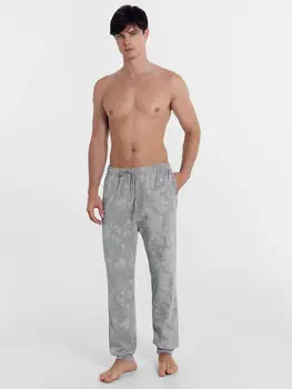 Брюки мужские серые с дизайнерским принтом
