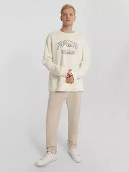 Брюки мужские в белом цвете из хлопка и льна