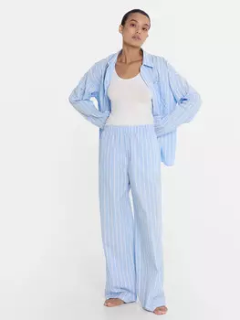 Брюки женские белые в голубую полоску