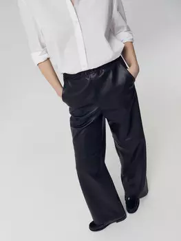 Брюки женские черные из экокожи