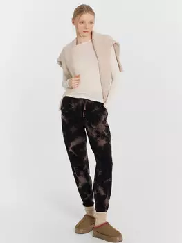 Брюки женские черные с принтом