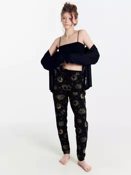 Брюки женские черные с созвездиями