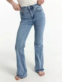 Брюки женские джинсовые flare fit голубые