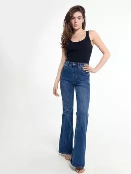 Брюки женские джинсовые flare fit синие