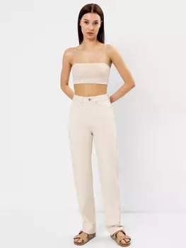 Брюки женские джинсовые классические в белом оттенке