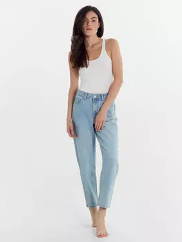 Брюки женские джинсовые mom fit голубые