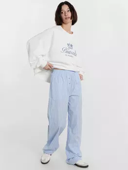 Брюки женские голубые в полоску