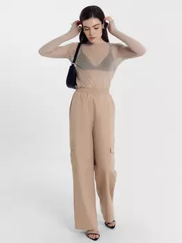 Брюки женские карго в бежевом цвете