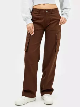 Брюки женские карго в светло-коричневом цвете