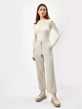 Брюки женские льняные в серо-бежевом цвете
