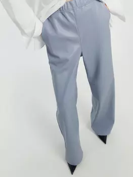 Брюки женские серые из экокожи