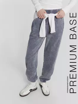 Брюки женские серые с обработкой эйсид