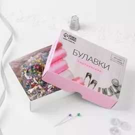 Булавки портновские, 35 мм, d = 0,5 мм, 140 гр, цвет разноцветный