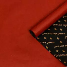 Бумага крафт, двусторонняя, черный-красный, 0,6 х 10 м