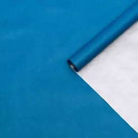 Бумага упаковочная крафт, двухсторонняя, серебристый-синий, 0.6 х 10 м, 70 г/м²