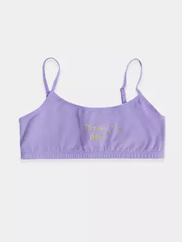 Бюстье для девочек фиолетовое с печатью