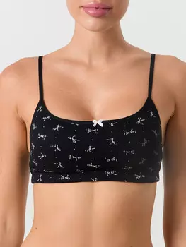 Бюстье женское черное с принтом