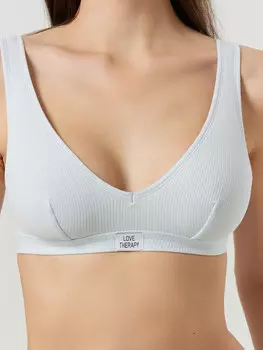 Бюстье женское голубое в рубчик