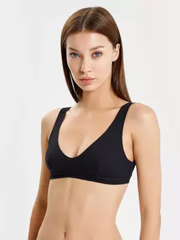 Бюстье женское в черном цвете в рубчик