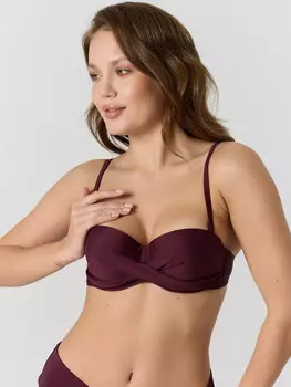 Бюстгальтер купальный женский бордовый