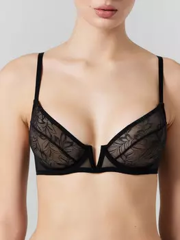 Бюстгальтер женский черный из мягкой сеточки