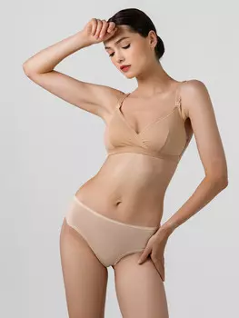 Бюстгальтер женский макси для кoрмящих мам в бежевом цвете