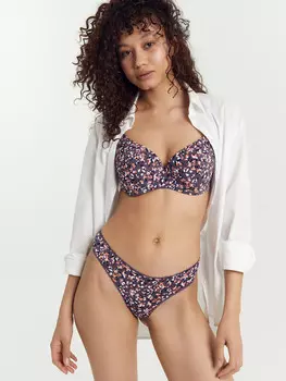 Бюстгальтер женский макси фиолетовый с принтом