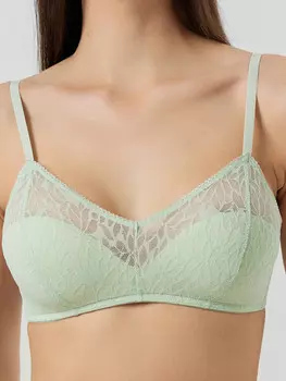 Бюстгальтер женский мятный кружевной