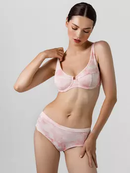 Бюстгальтер женский розовый в технике тай-дай