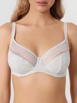 Бюстгальтер женский серый с кружевом