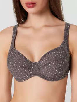 Бюстгальтер женский серый в горошек