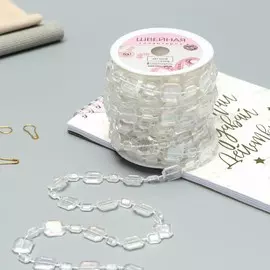 Бусы на нитях, с голографией, 11 мм, 9±1 м, прозрачные