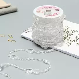 Бусы на нитях, 15 мм, 9±1 м, прозрачные