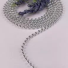 Бусы на нитях, 4 мм, 9±1 м, цвет серебряный