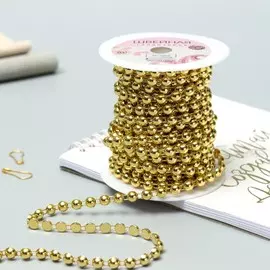 Бусы на нитях, плоские, 6 мм, 9±1 м, цвет золотой