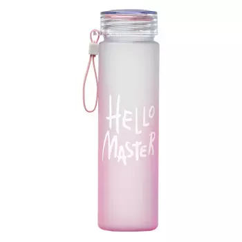 Бутылка для воды, 500 мл hello master, 22 х 6 см, розовая