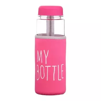 Бутылка для воды my bottle, 500 мл, 19.56 см, чехол в комплекте, фуксия