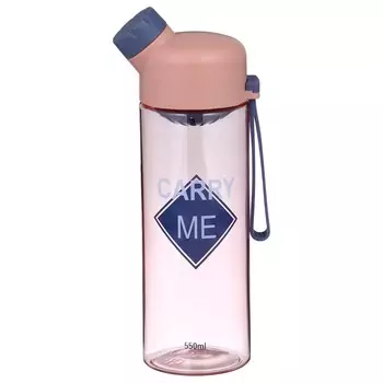 Бутылка для воды, 550 мл, 22.56.7 см, сито, розовая