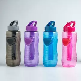 Бутылка для воды, 900 мл, на подвесе, со вставкой 8х24.5 см ,микс