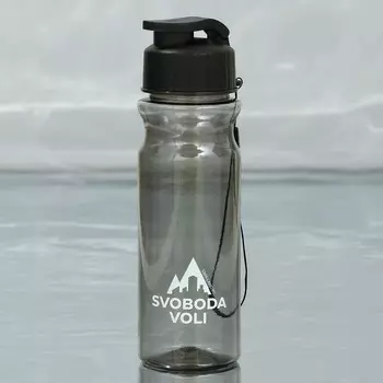 Бутылка для воды пластиковая, 500 мл, черная