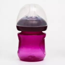 Бутылочка для кормления m&b natural, широкое горло 50 мм, от 6 мес., 150 мл., розовый